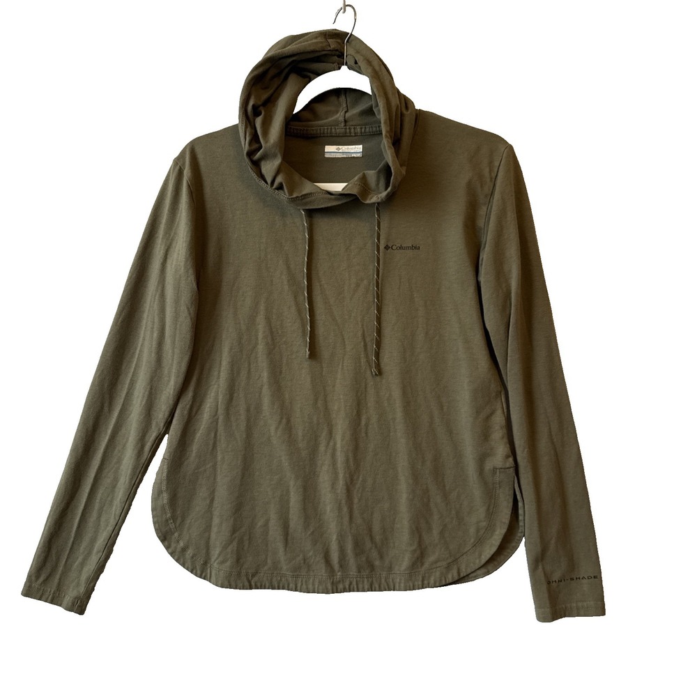 Columbia Omni Shade Long Sleeve Hoodie Pullover Women's XS Olive Green‎ Hiking